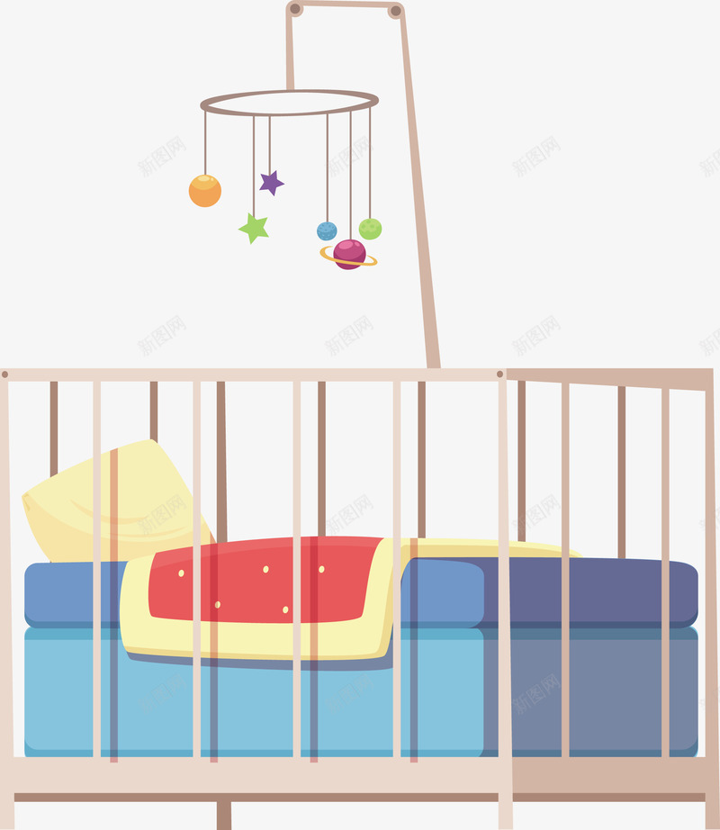 漂亮婴儿儿童床矢量图eps免抠素材_新图网 https://ixintu.com 儿童床 儿童床PNG 儿童玩具 创意 玩具 矢量婴儿床 矢量图