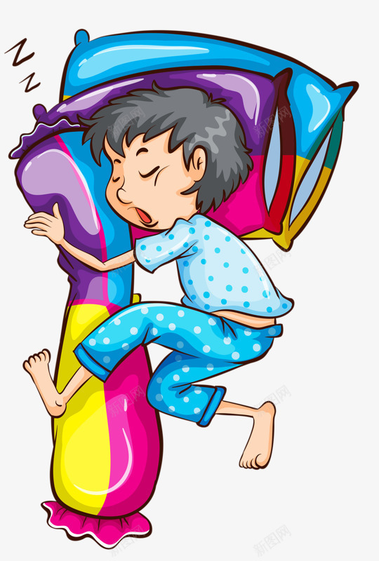 懒床小男孩png免抠素材_新图网 https://ixintu.com 小男孩 很困 懒床 睡觉