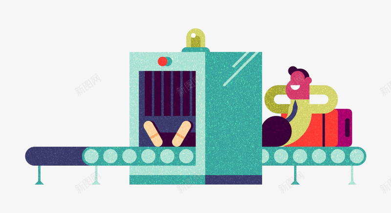 扁平化安检图标png_新图网 https://ixintu.com H5页面素材 卡通 安全检查 安检图标 扁平化 扁平素材 电商卡通 网页设计卡通