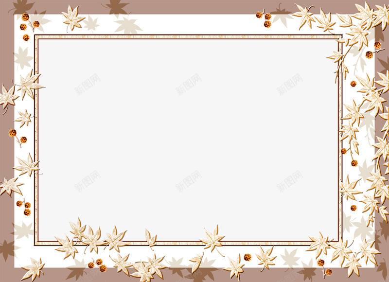 小花复古边框png免抠素材_新图网 https://ixintu.com 好看 小花 简单 边框