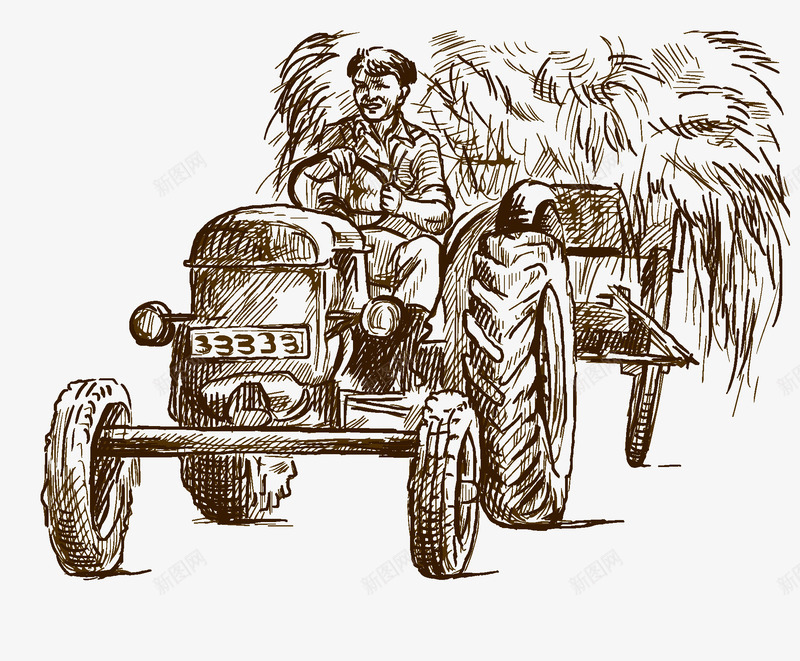 卡通开拖拉机人物丰收节插画png免抠素材_新图网 https://ixintu.com 中国农民丰收节 丰收 农民 卡通 开拖拉机人物 插画