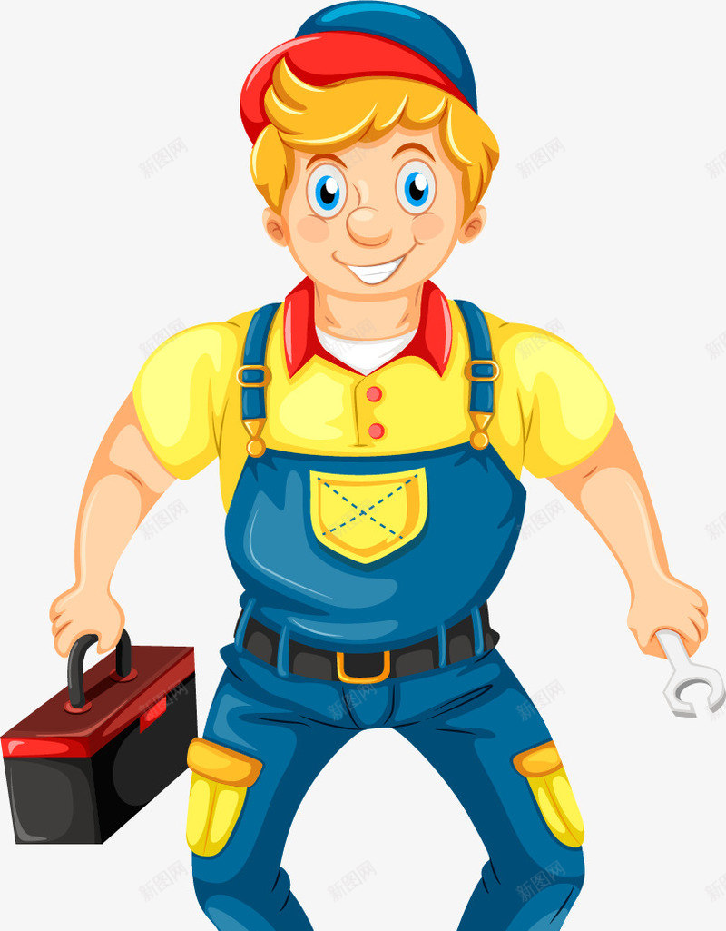 拿着工具箱的维修工程师矢量图ai免抠素材_新图网 https://ixintu.com 勘测员 卡通人物 土木工程 安全帽 工具箱 工程设计师 测量员 测量工程师 维修工程师 矢量图
