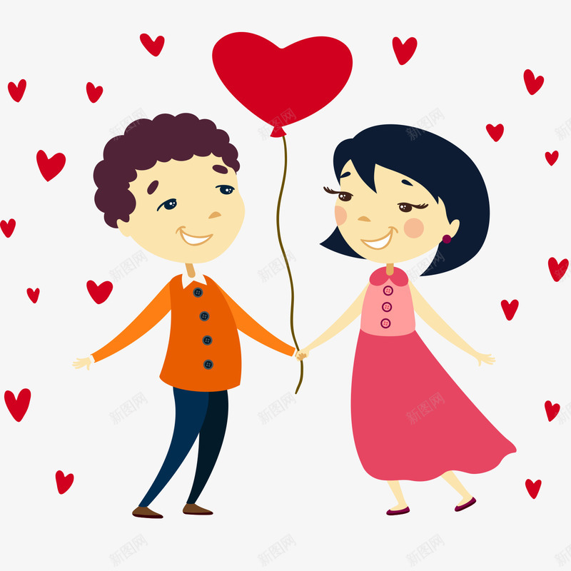 恋爱中的男女png免抠素材_新图网 https://ixintu.com 卡通 恋爱 情侣 爱情