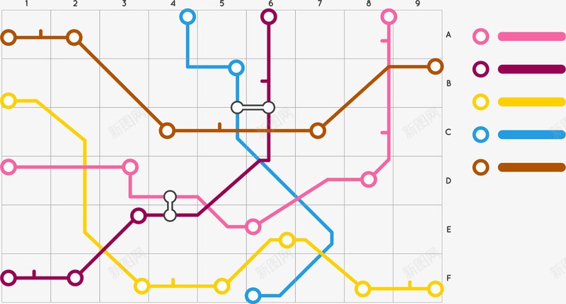 卡通城市地铁线路装饰png免抠素材_新图网 https://ixintu.com 交通线路图 卡通地图 地图 地铁线路 城市地铁线路 城市运输 铁路运输图