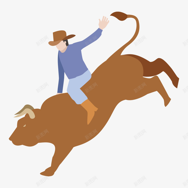 卡通斗牛士矢量图ai免抠素材_新图网 https://ixintu.com 公牛 凶猛 奔跑的牛 强悍 斗牛场 棕色 比赛 男士 矢量图 竞技 蛮牛 角斗