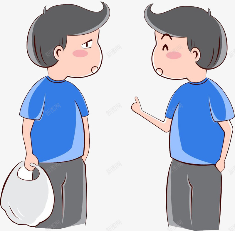 双胞胎男孩png免抠素材_新图网 https://ixintu.com 元素 卡通 双胞胎 男孩