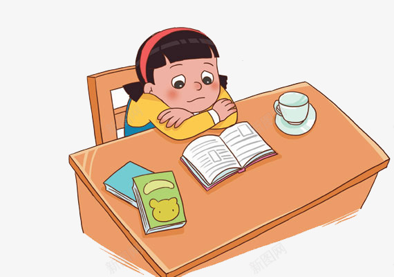 读书的小女孩png免抠素材_新图网 https://ixintu.com 女孩 学习 看书 读书 读书女孩