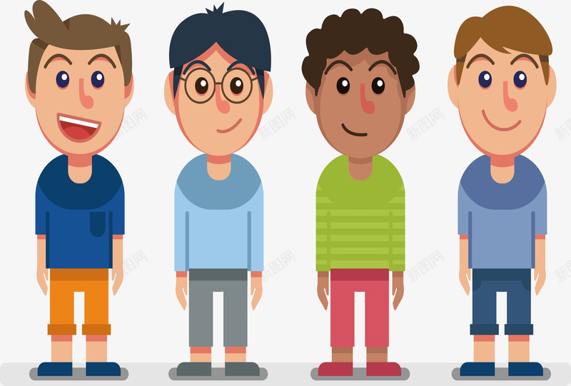 可爱小男孩着装矢量图ai免抠素材_新图网 https://ixintu.com 人物 人物设计 卡通 小男孩设计 微笑 男孩 矢量图