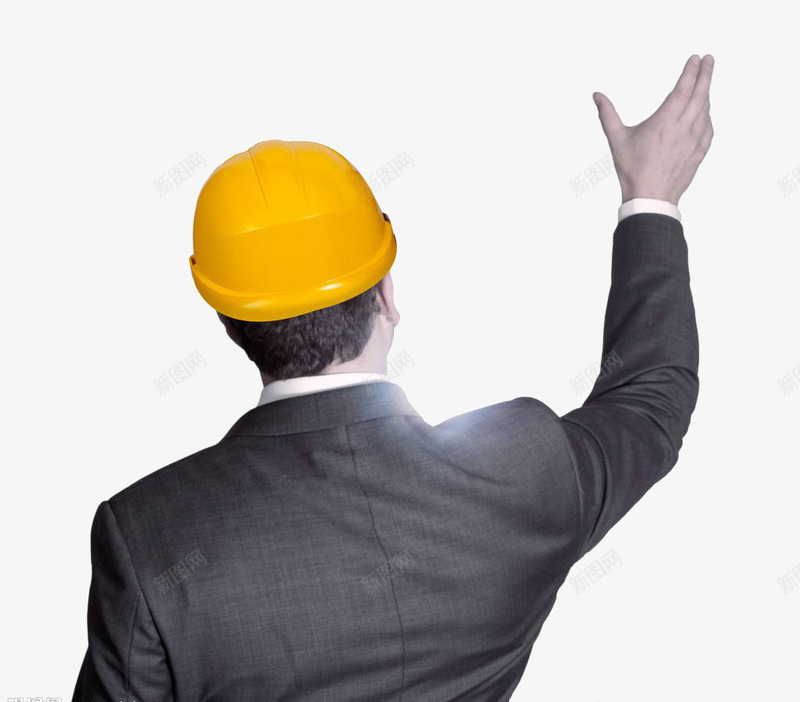 带着安全帽男人背影png免抠素材_新图网 https://ixintu.com 商务 安全帽 男人 男人背影 背影