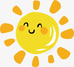 卡通情侣元素微笑的太阳矢量图高清图片