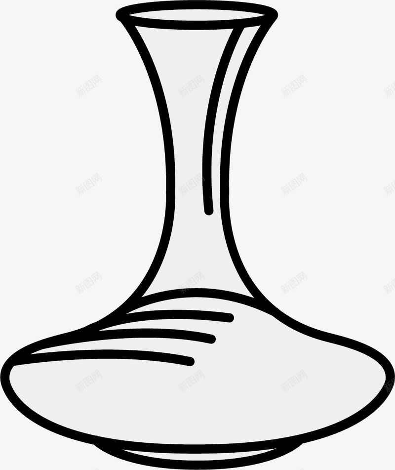 手绘风格黑边醒酒器矢量图图标eps_新图网 https://ixintu.com 卡通醒酒器 器皿 手绘风格 玻璃 玻璃醒酒器 矢量醒酒器 黑边 矢量图