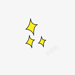 水彩画黄色小星星高清图片
