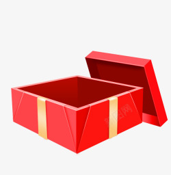 装饰盒子素材红色礼盒装饰图案高清图片