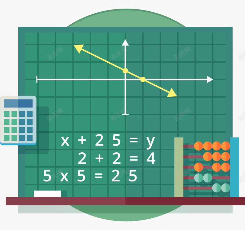 卡通数学图表png免抠素材_新图网 https://ixintu.com 卡通学习工具 学校 开学 开学季 数学 数学图表 计算