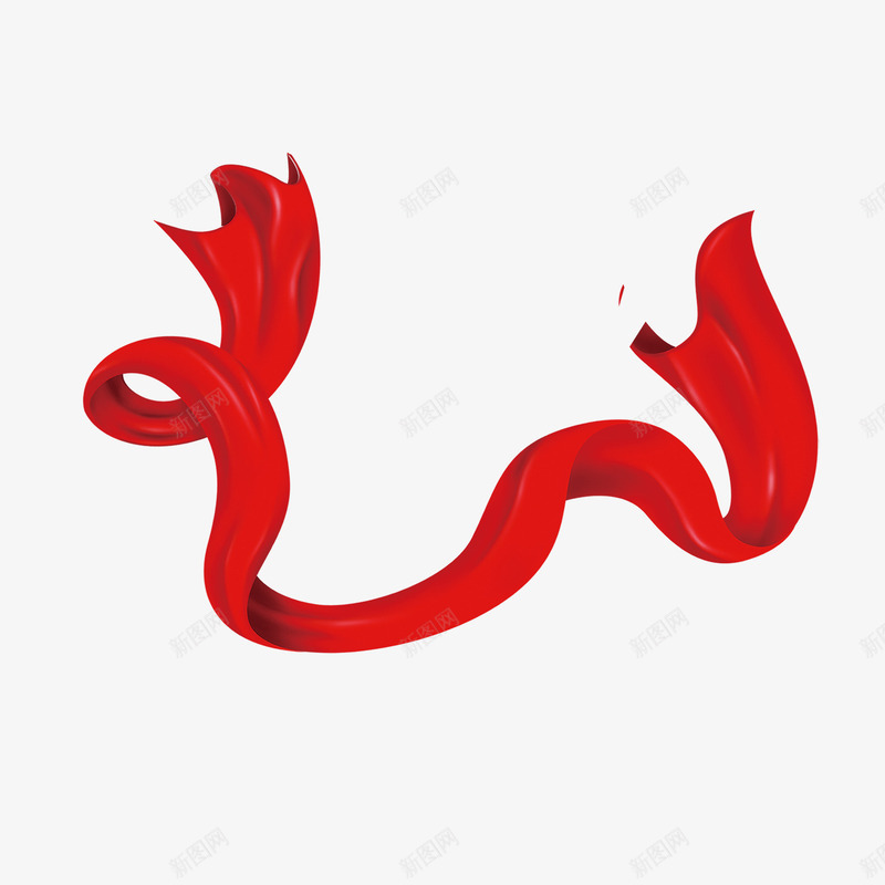 红绸png免抠素材_新图网 https://ixintu.com 丝带 红绸 绸缎