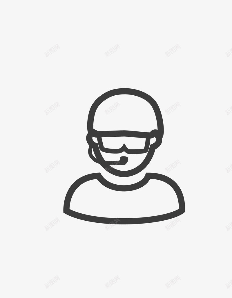 卡通简笔飞行员讲解员图标png_新图网 https://ixintu.com 卡通 简笔头像 简笔画 讲解员 飞行员 黑色