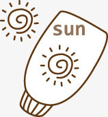 卡通手绘阳光夏日防晒霜图标图标