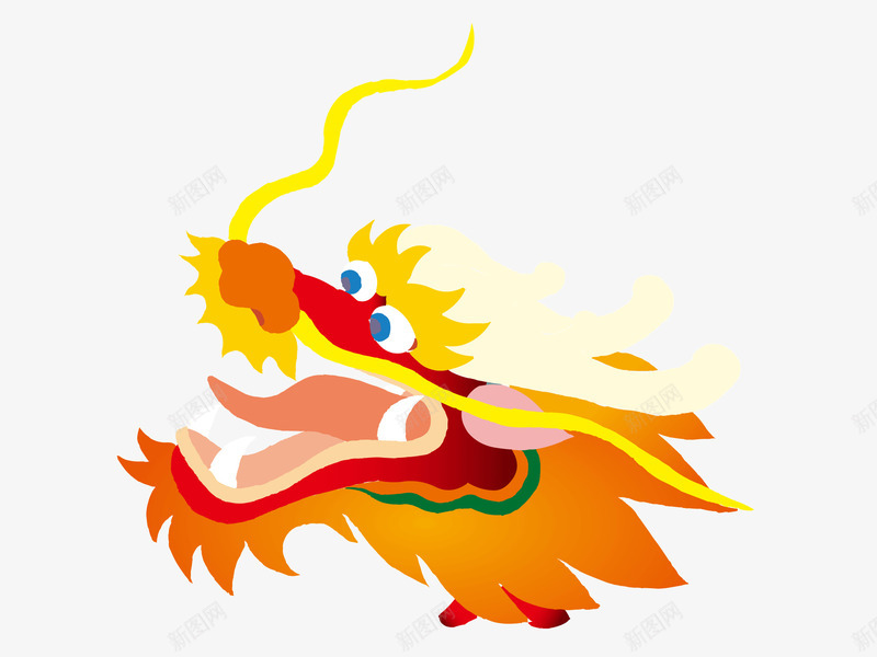 中国风手绘龙中国风抬头矢量图ai免抠素材_新图网 https://ixintu.com 中国风 中国风手绘龙中国风矢量下载抬头龙免费下载 元宵节 抬头 矢量图 醒狮矢量 霸气 霸气醒狮 黄色 龙头龙角