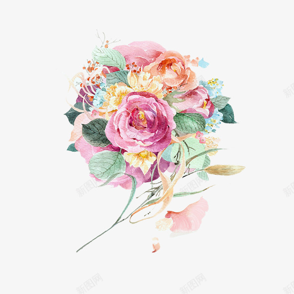 欧式七彩花朵花束花球png免抠素材_新图网 https://ixintu.com 七彩色 欧式 花 花朵 花束 花球