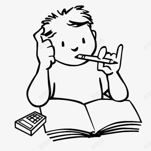 思考问题的小人图标png_新图网 https://ixintu.com 思考 思考的小人 男孩 疑惑小人 素材 设计 问题
