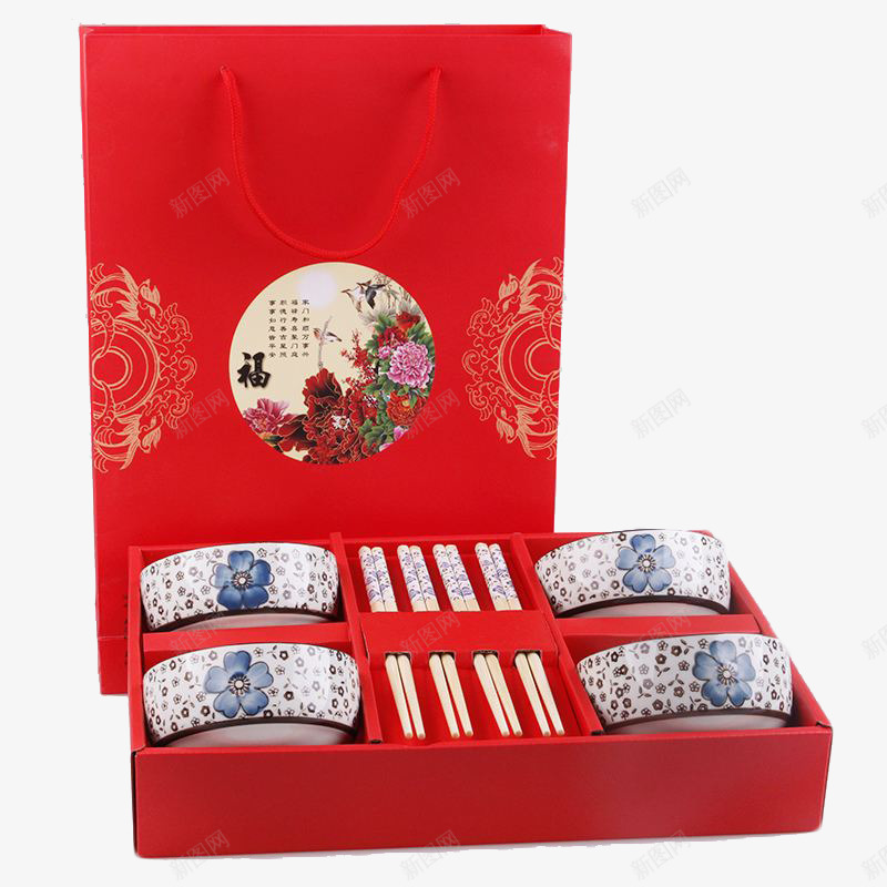 上档次碗筷套装包装png免抠素材_新图网 https://ixintu.com 产品实物 实用品 家具 碗筷套装 装饰 餐具