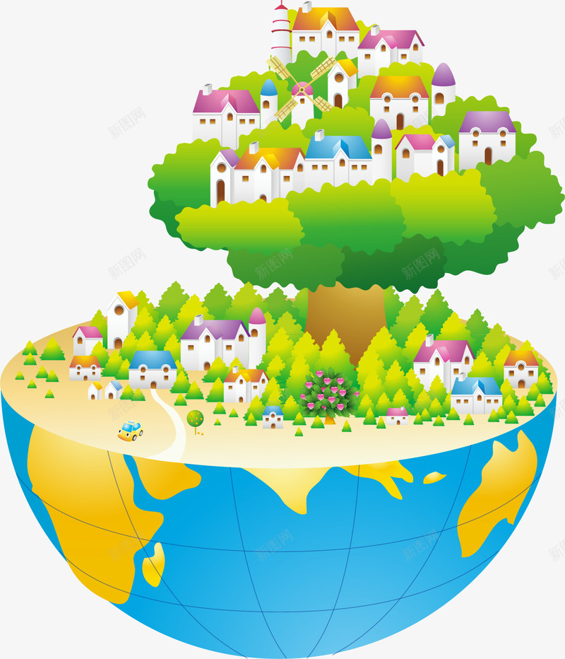 地球村环保海报矢量图ai免抠素材_新图网 https://ixintu.com 地球村 环保海报 环保矢量 矢量素材 素材海报 矢量图