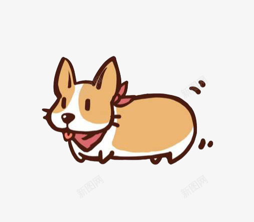 卡通小柯基png免抠素材_新图网 https://ixintu.com 卡通手绘 小宠物 柯基犬 棕色