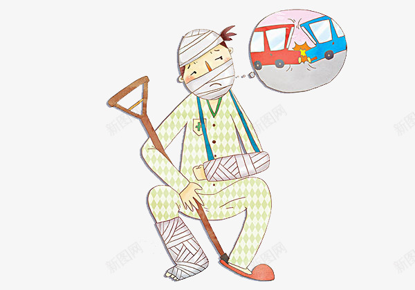 车祸中受伤的患者png免抠素材_新图网 https://ixintu.com 交通事故 健康 医疗医药 卡通手绘 受伤的手 教育 自残 装饰