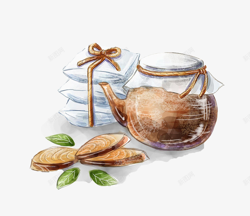 罐子里的中草药png免抠素材_新图网 https://ixintu.com PNG 中草药 卡通 绿叶 罐子