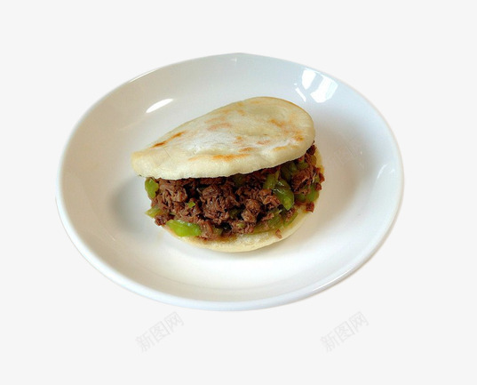 盘子中的肉夹馍片png免抠素材_新图网 https://ixintu.com 火烧图片 烤肉莫图片 美味的肉夹馍 辣椒 面饼