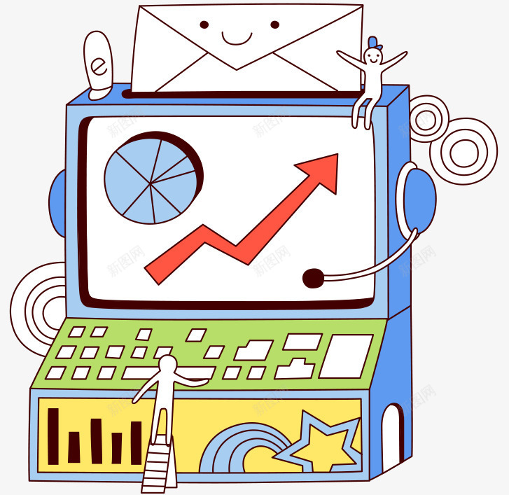 超级计算机矢量图ai免抠素材_新图网 https://ixintu.com 信件 分信 卡通手绘电脑 电脑 矢量图 计算机 送信