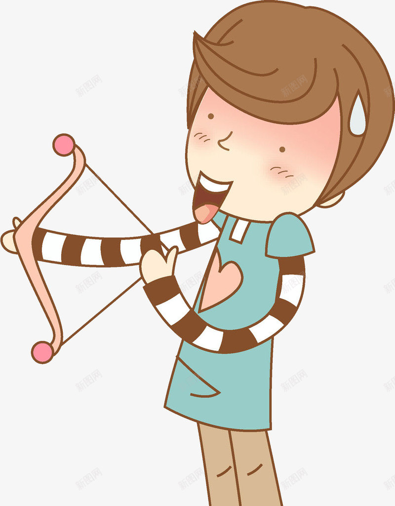 射箭的小男孩png免抠素材_新图网 https://ixintu.com 卡通 射箭 弓箭 张嘴 惊讶 手绘 水彩 男孩 男生