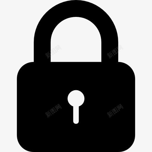 锁定黑色挂锁安全接口符号图标png_新图网 https://ixintu.com 安全 山楂文档填充 工具 挂锁 接口 象征 轮廓 锁 黑