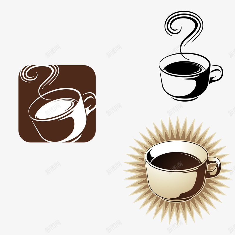 咖啡杯标志png免抠素材_新图网 https://ixintu.com 印章 反色咖啡标志 咖啡标志 放射状 标签咖啡