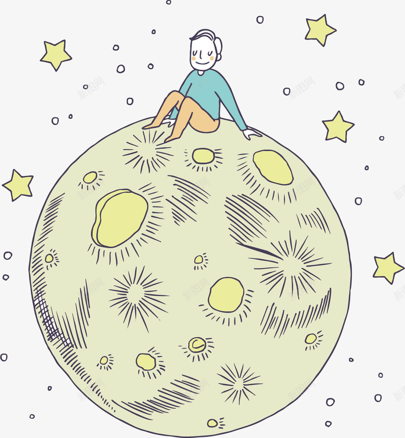手绘星球童话故事矢量图ai免抠素材_新图网 https://ixintu.com 创意图 彩色 手绘图 星球 漫画 童话故事 简单 矢量图