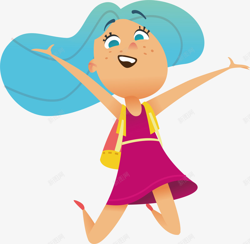 创意的卡通文艺女孩人物矢量图ai免抠素材_新图网 https://ixintu.com 人物 人物设计 卡通 卡通人物 卡通人物形象 可爱人物 夏天人物 文艺女孩 矢量人物 美女 设计 矢量图