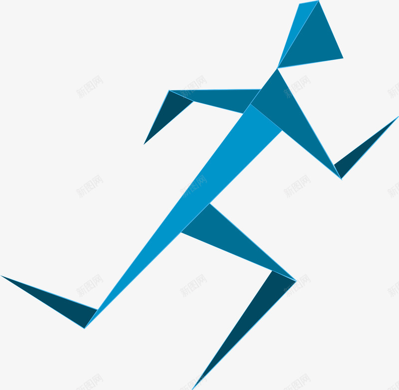 奔跑中的人png免抠素材_新图网 https://ixintu.com 健身 前倾 蓝色 跑步 运动