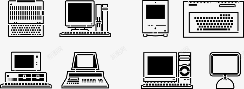 办公用品剪影png免抠素材_新图网 https://ixintu.com 交换机 博昂工用品 电脑