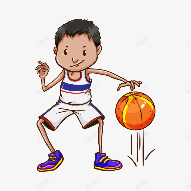 卡通人物png免抠素材_新图网 https://ixintu.com 人 体育 卡通 卡通人物 小朋友 插画 男孩 篮球 运动