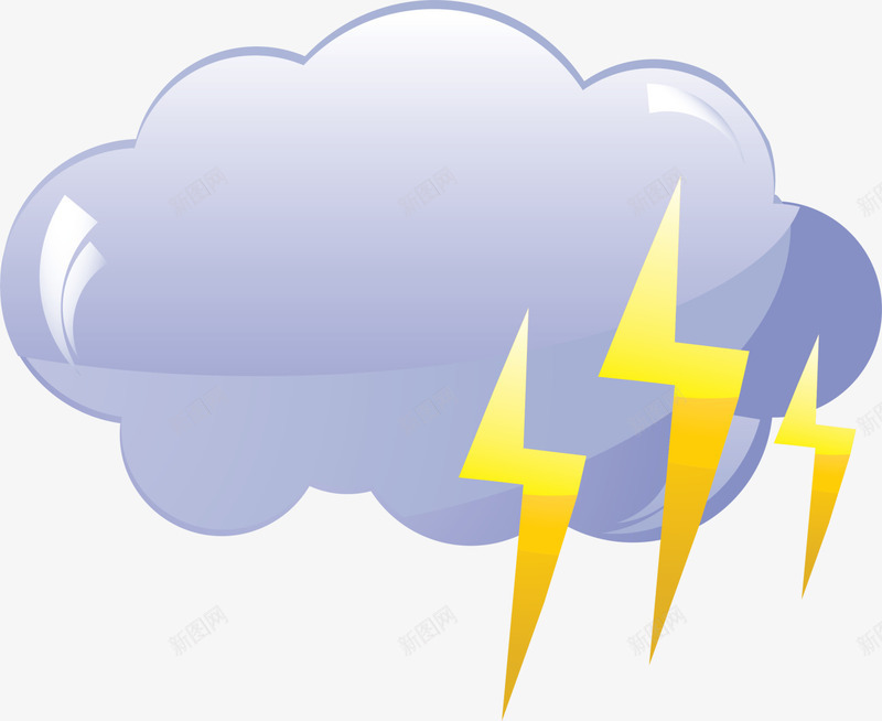 com 云朵 卡通雷云 天气预报 装饰图案 闪电 雷阵雨