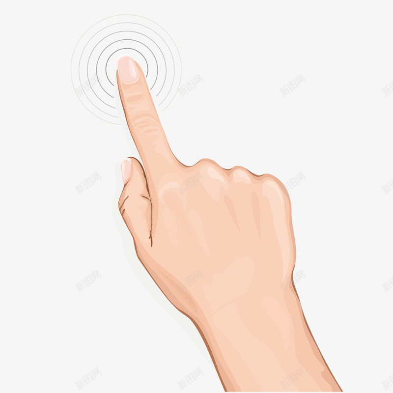 灰色手指点击元素png免抠素材_新图网 https://ixintu.com 光泽 圆环 手指 手绘 灰色 点击 网状
