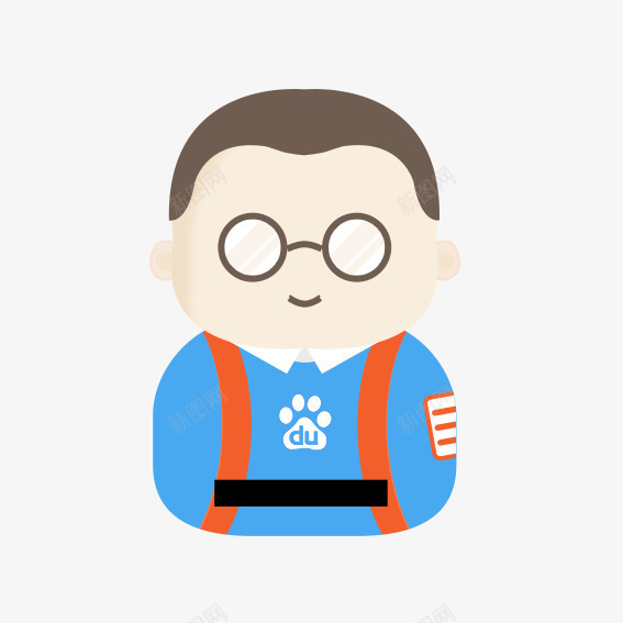 卡通带眼睛的男孩png免抠素材_新图网 https://ixintu.com 卡通人物 卡通带眼睛的男孩 卡通男孩 带眼睛的男孩 班干部 红色 蓝色