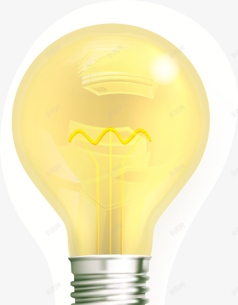 黄色照明灯泡png免抠素材_新图网 https://ixintu.com 光晕 光辉 照明 爱迪生发明 白炽灯 装饰图案 黄色灯泡