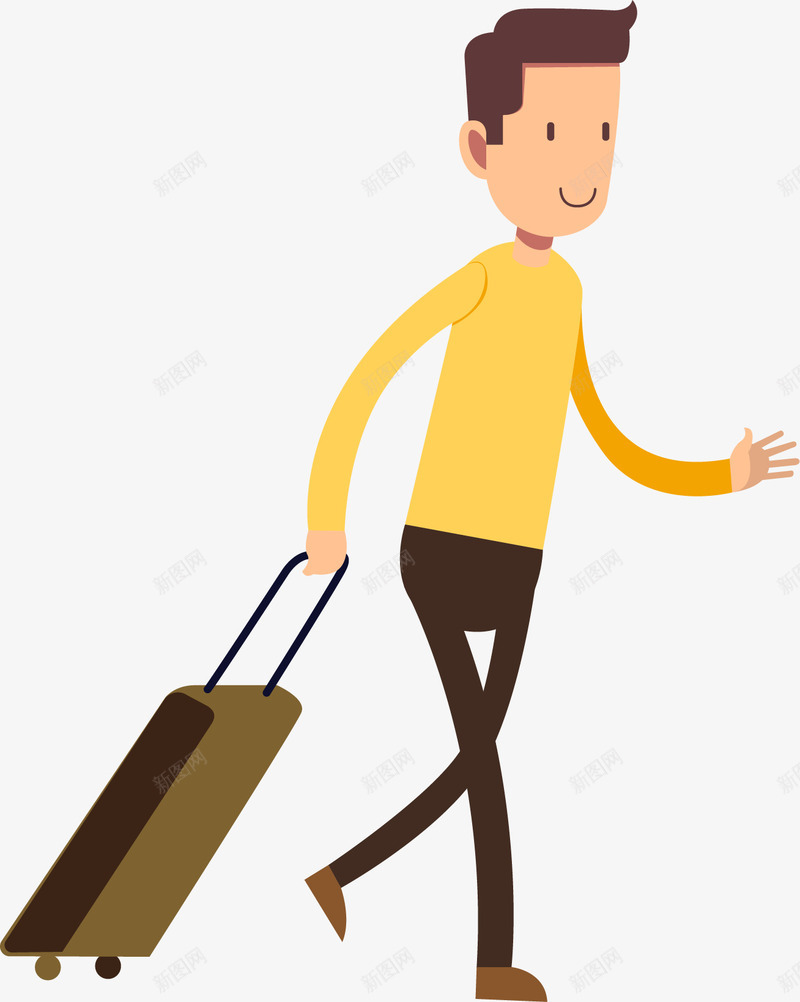 手拿拉杆箱的游客png免抠素材_新图网 https://ixintu.com 假期 出差 卡通 度假 我的假期生活 拉杆箱 旅游 旅游爱好者 旅游者 旅行 游客 赶飞机
