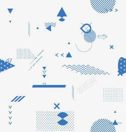 波普蓝色几何抽象装饰矢量图素材
