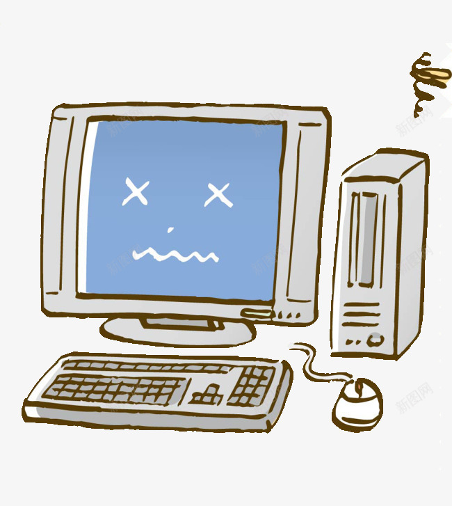 故障的电脑png免抠素材_新图网 https://ixintu.com 电器 电脑 科技