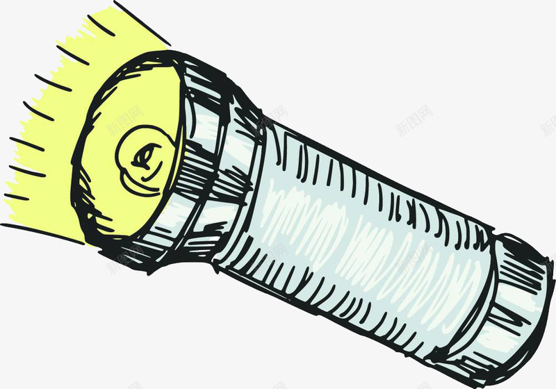 钢笔手绘插图手电筒灯光照明png免抠素材_新图网 https://ixintu.com 手电光束 手电灯光 手电筒 手电筒速写 手绘 灯光 照明 钢笔