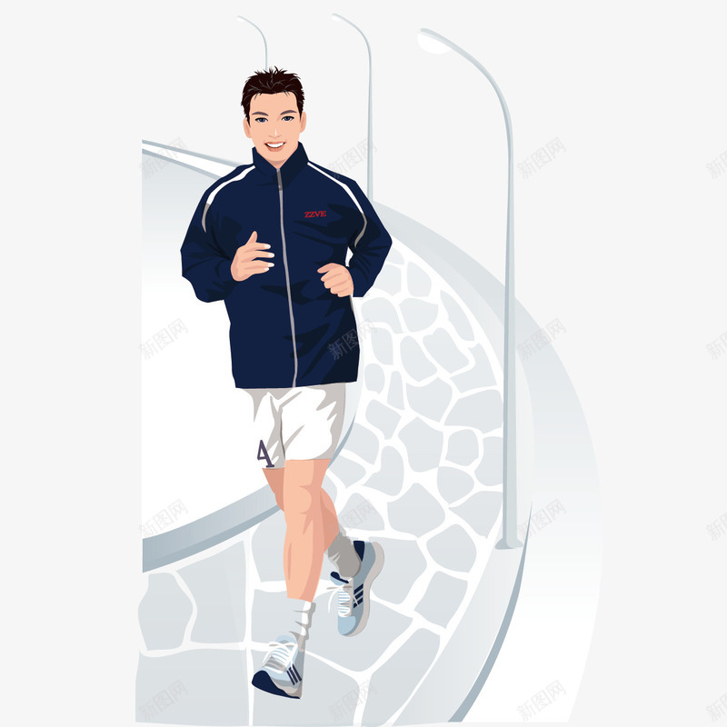 奔跑的男生矢量图ai免抠素材_新图网 https://ixintu.com 健身 男性 男生 跑步 路灯 运动 道路 矢量图