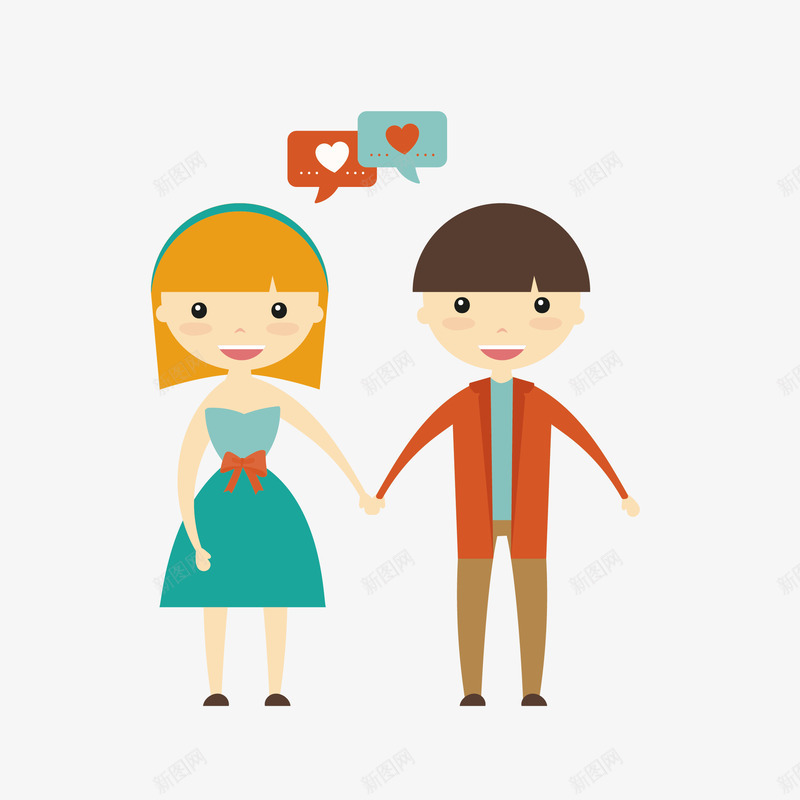 扁平化可爱人物男女矢量图eps免抠素材_新图网 https://ixintu.com 人物 卡通 图案 小清新 彩色 扁平化 爱情人物 男女 装饰 矢量图