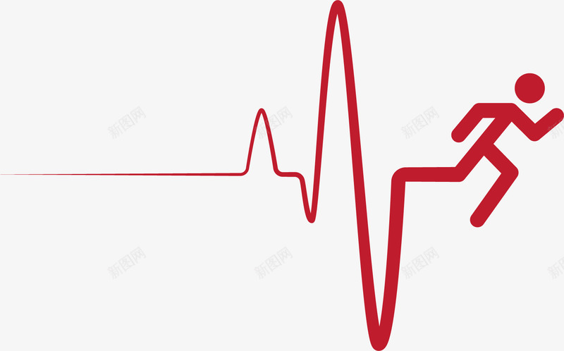 健康生活跑步健身线条png免抠素材_新图网 https://ixintu.com 健康生活 公益 卡通小人 心电图 心跳折线 心跳检测 心跳线 心跳线图 红色线条 跑步健身